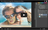 Blend image into background video