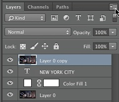 Select the arrow icon in the layers window