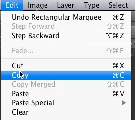 Select edit > copy