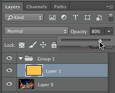 Adjust the opacity of the layer