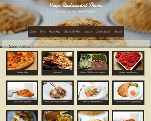 Free VRYN Restaurant Responsive Business Theme Screenshot